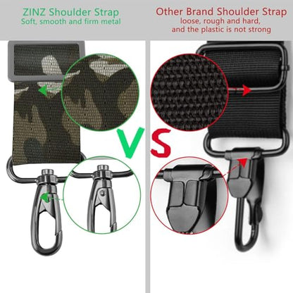 ZINZ 79 inch Shoulder Strap, Extra-thick Fixed Cushion Pad and Dual Clasps Universal Replacement Strap with Metal Swivel Hooks for Laptop Bags, Luggage Bags, Camera, Crossbody(Camouflage Green) - color: Camouflage Green