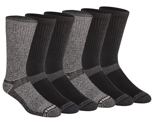 Eddie Bauer Men's Dura Dri Moisture Control Crew Socks (6 & 12 Packs) - color: Boot Length Black Assorted (6 Pairs)