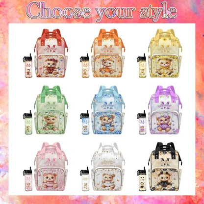 Newcos Personalized New Mom Diaper Backpack, Custom Name Baby Diaper Bag with Water Bottle, Customized Monogram Bags Pattern Mommy Nursing Bag for Newborn Wife Dad Women Travel Birthday Christmas Red - color: Patten 10