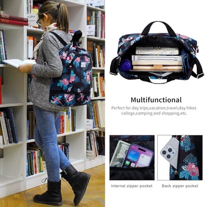 Kamo Drawstring Backpack Bag - Sport Swimming Yoga Backpack with Shoe Compartment, Two Water Bottle Holder for Men Women Large String Backpack Athletic Sackpack for Travel - color: Blue Leaves