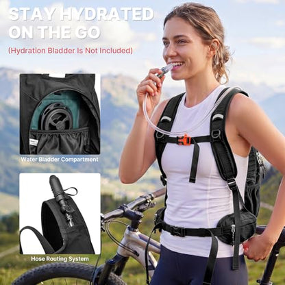 G4Free 20L Hiking Backpack with Waist Strap for Women Men, Lightweight Waterproof Daypack for Travel Camping Outdoor, Black - color: Black