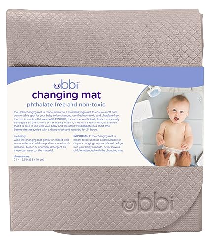 Ubbi On-The-Go Diaper Changing Baby Mat, Soft and Comfortable Diaper Bag Accessory Must Have for Newborns, Easy to Clean, Portable Folding Pad, Baby Traveling Accessories, Taupe - size: One Size, style: Taupe Changing Mat
