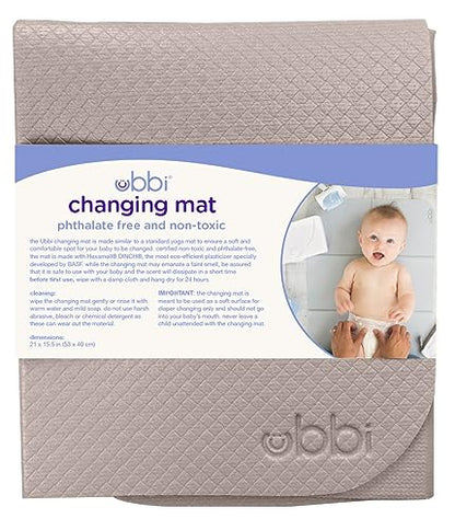 Ubbi On-The-Go Diaper Changing Baby Mat, Soft and Comfortable Diaper Bag Accessory Must Have for Newborns, Easy to Clean, Portable Folding Pad, Baby Traveling Accessories, Taupe - size: One Size, style: Taupe Changing Mat