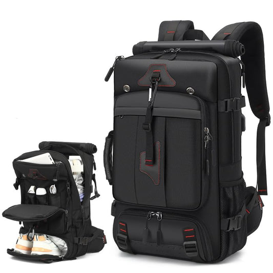 Outdoor Travel Backpack,Carry On Backpack Durable Convertible Duffle Bag,for Work&Travel，35L Capacity(Black,Medium Size) - size: Medium