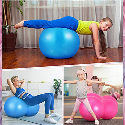 Wettarn 2 Pcs Peanut Ball Peanut Exercise Ball Pregnancy Yoga Stability Fitness Earthnut with Pump for Labor Birthing, Core Strength Training