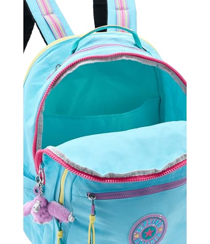 Kipling Women's Seoul Extra Large Fc 17" Laptop Backpack, Durable, Roomy with Padded Shoulder Straps, Built-In Protective Sleeve - color: Splash Blue C, size: 13.5''L x 17.75''H x 9''D