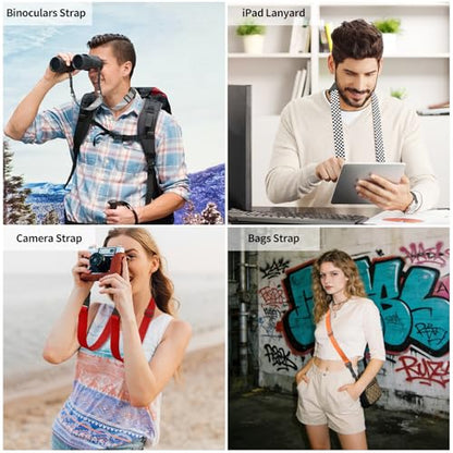 FIEIL Universal Shoulder Strap, Sandwich Mesh Padded Neck Lanyard, Replacement Comfortable Bag Strap for Camera, Cellphone Tablet,iPad, Laptop, Luggage Bag, Binocular(Black and White Checkered) - color: Black and White Checkered