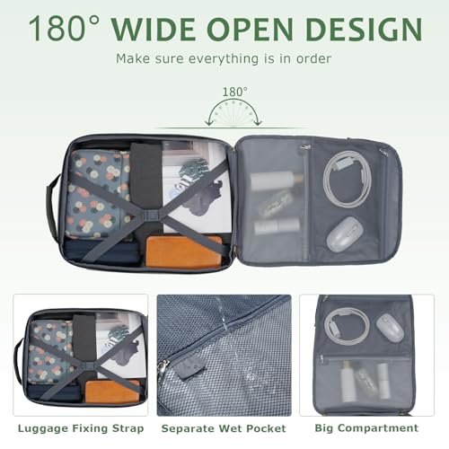 EMPSIGN 40L Travel Backpack for Women & Men, Airline Approved Carry On Backpack, TSA Personal Item Bag Waterproof, Overnight Weekender Essentials Backpacks for Business fits 17" Laptop, Light Green - color: Beige/Light Green/Army Green