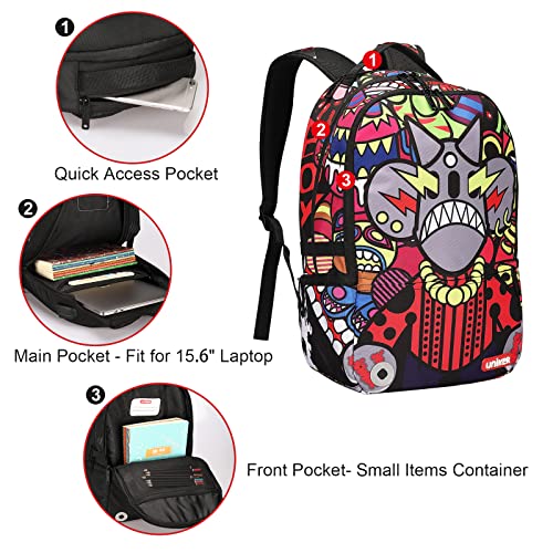Graffiti Backpack for School, 20L Casual Daypack, Designer Laptop Backpack for 15.6 Inch Laptop - color: Graffiti