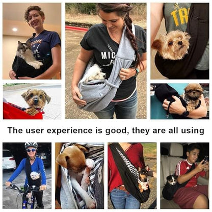 Tomkas Small Dog Sling Carrier - Cat Sling Carrier - Classic Pocket & Classic Strap - for 3-10 lbs Pets(Grey) - color: Grey