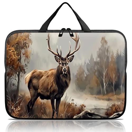 14 15 15.4 15.6 inch Laptop Handle Bag Computer Bag, Pouch Holder Notebook Sleeve Cover Soft Case Compatible for Dell,Lenovo,Toshiba HP, Asus Notebook-Autumn Elk - color: Autumn Elk