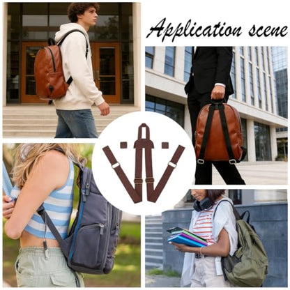 PU Leather Canvas Shoulder Strap Sewing Mount Belts Backpack Straps Replacement Adjustable for Backpacks Rucksack Daypack Laptop Back Pack Business Work Bag Travel Study DIY Craft(Black) - color: Brown