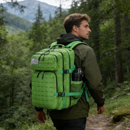 Military Tactical Backpack 45L/25L 3 Day Assault Pack Molle Daypack Hiking Backpack for Men and Women - color: Green, size: 45L