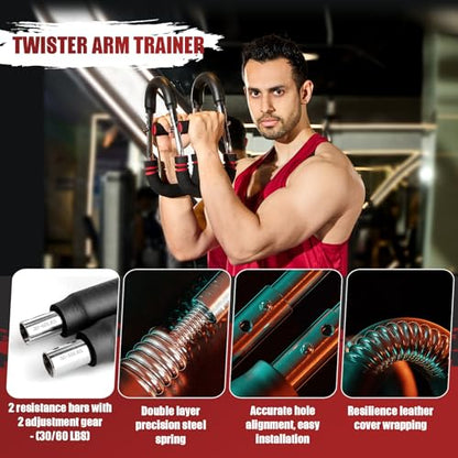 COFOF Exercise hand grippers, Adjustable Forearm Strengthener with Training Poster
