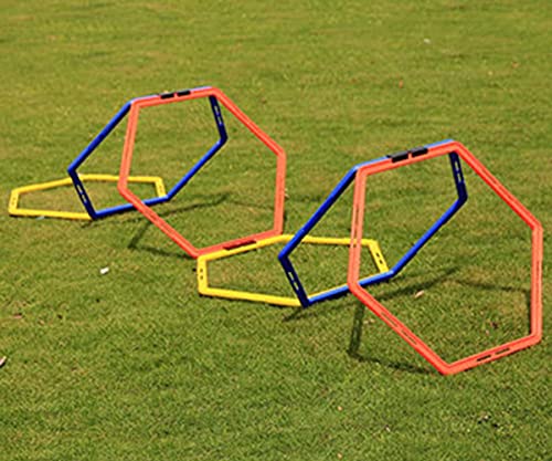 Hexagon Agility Ring Training Circle Ring Speed Agility Ladder Physical Training Ring Football Footwork Trainer Hurdles Agility Ladder Fitness Equipment Multicolor Training Ring 3Pcs - color: yellow