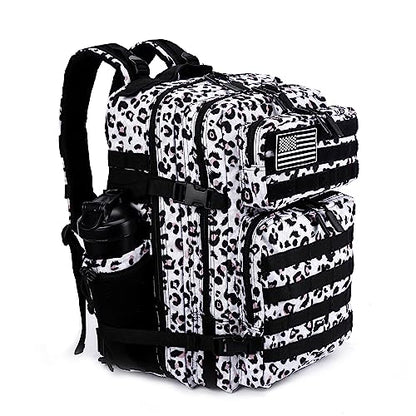 LHI Military Tactical Backpack for Men and Women 45L Army 3 Days Assault Pack Bag Large Rucksack with Molle System - Leopard - color: 2.2 Leopard