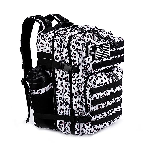 LHI Military Tactical Backpack for Men and Women 45L Army 3 Days Assault Pack Bag Large Rucksack with Molle System - Leopard - color: 2.2 Leopard