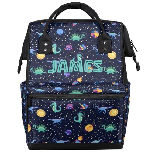 Dinosaur-Diaper-Backpack for Baby Boys Waterproof Nappy Backpack for Mom Dad Dark Blue Baby Boys Diaper-Bag to Print Name - color: Dark Blue