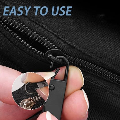 Deoward Zipper Pull Replacement Metal Zipper Handle Mend Fixer Tab Repair for Luggage, Backpacks, Suitcases, Jackets, Purses, Handbags (6 PCS) - style: Black Zipper Pulls Cord