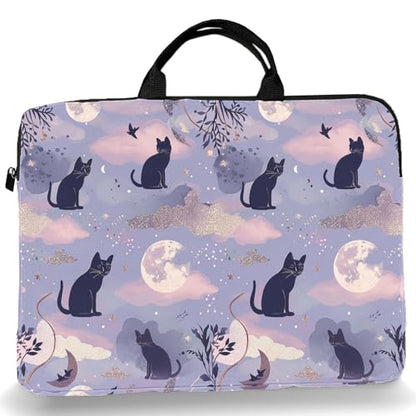 15-Inch Laptop Sleeve – Stylish, Lightweight, Shockproof, Water-Resistant Case for Lenovo, HP, Dell, Asus Notebooks - Cute Cat and Moon - color: Cute Cat and Moon