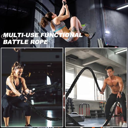 Battle Rope 1/1.26/1.5/2 Inch Diameter,Pink 30FT/40FT/50FT Exercise Workout Ropes for Home Gym Heavy Weighted Training Rope for Working Out - style: 1.5 inch 40ft