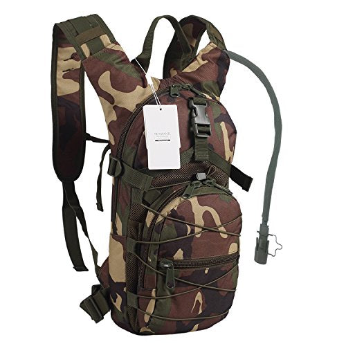 Hydration Backpack with 3L Water Bladder for Hiking and Climbing - color: Woodland