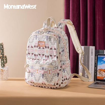 Montana West Backpack Purse for Women Western Aztec Backpack Purse Lightweight Casual Daypack for Travel - color: Tan