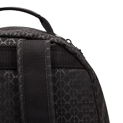 Kipling Women's Seoul 15" Laptop Backpack, Durable, Roomy with Padded Shoulder Straps, Built-In Protective Sleeve - color: Signature Emb, size: 12.75''L x 17.25''H x 8''D