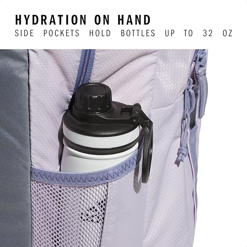 adidas Excel 7 School Backpack for Laptop, Gym and Travel, 34L, Silver Dawn Grey/Grey/Silver Violet Purple/7, OSFA - color: Silver Dawn Grey/Grey/Silver Violet Purple/7, size: One Size