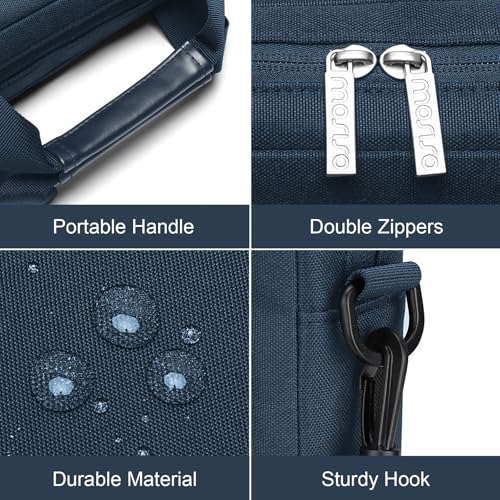 MOSISO Laptop Shoulder Bag 15.6 inch, 15-15.6 inch Computer Bag Compatible with MacBook Pro 16 inch, HP, Dell, Lenovo, Notebook with 2 Raised&1 Flapover&1 Horizontal Pocket&Handle&Belt, Haze Blue - color: Haze Blue, size: 16 inch