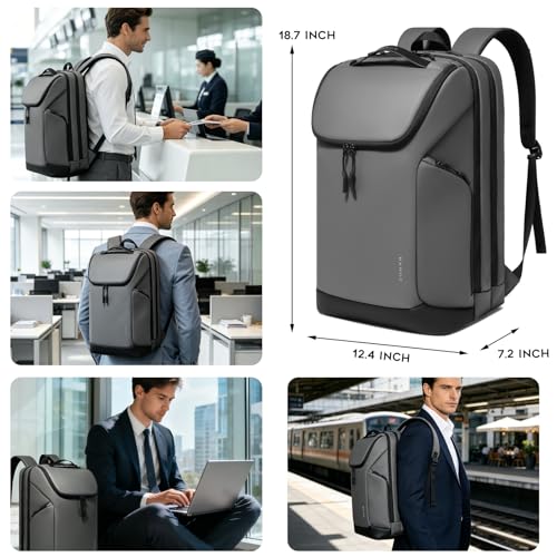 BANGE Laptop backpack with 15.6 inch laptop compartment fit for overnight and commute for men and women (Grey) - color: Grey