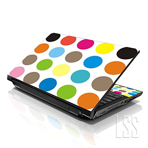 Laptop & Macbook PRO Sleeve Bag Carrying Case w/Handle & Adjustable Shoulder Strap & Matching Skin Sticker & Mouse Pad Fits 15" 15.4" 15.6" Polka Dots - color: Polka Dots, size: 15 inch