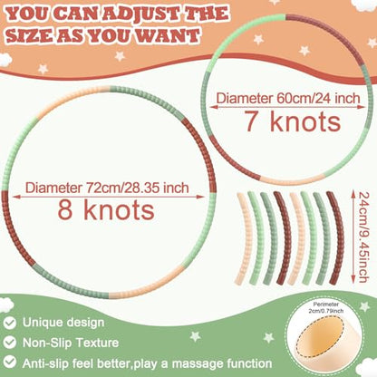 Vinsot Toy Hoop Detachable Plastic Hoops Exercise Equipment Toy Adjustable Rings for Sports Party Game Dance Pet Training - color: Earth Tone Mix