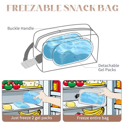 Small Cooler Bag Freezable Lunch Bag for Work School Travel,Small Lunch Bag,insulated snack bag,Mini Cooler,Lunch bag small Fit For Yogurt（Caramel） - color: S-Caramel