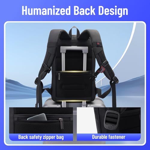 JODEBES Work Backpack, 15.6 Inch Laptop Backpack with USB Charging Port & TSA Lock, Waterproof Travel Carry On Bag for Men Women, Black - color: 20193-black