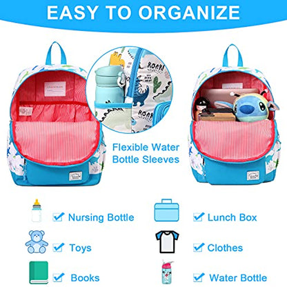 VASCHY Kids backpacks, Cute Lightweight Water Resistant Preschool Backpack for Boys and Girls Chest Strap | Cute - color: Dinosaurs White, size: Small (4-6 Yrs) - 15'' H