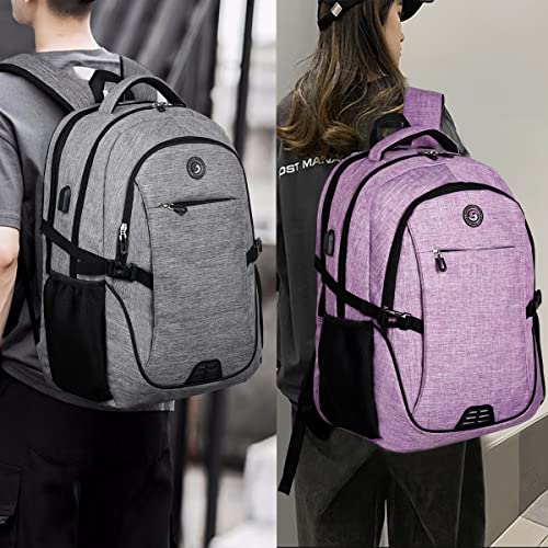 SHRRADOO Anti Theft Laptop Backpack Travel Backpacks with Combination Lock for Women Men College Backpack Computer Bag Fits 17 Inch Laptop,Purple - color: Purple