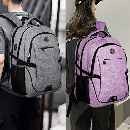 SHRRADOO Anti Theft Laptop Backpack Travel Backpacks with Combination Lock for Women Men College Backpack Computer Bag Fits 17 Inch Laptop,Purple - color: Purple