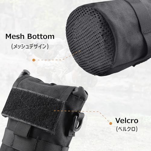 Azarxis Molle Pouches, Tactical Compact EDC Small Utility Pouch Waist Bags Sundries Storage Admin Organize Gear Gadget for Military Backpack - color: #09 Black - Water Bottle Pouch