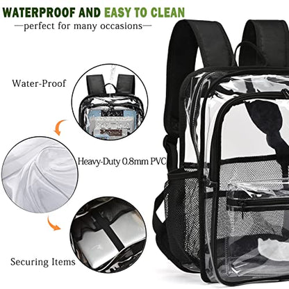 Clear Backpack,Clear Backpacks for School Heavy Duty See Through Bookbag Waterproof Backpack for Men Women,Pink - color: Pink
