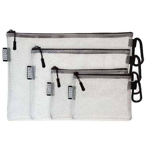 GOBAGS Air Production Multi-Size Clear Zipper Pouch (4‑Pack) – Cable Organizer & Travel Gear Bag for Electronics, Camera Accessories, Tool Pouch & Small Tech Storage - color: Black, size: Multi-Size