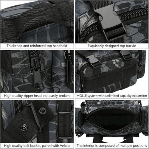 Deployment Bag Waist Tactical Pack Small Sling Pack Hand Carry Handlebar Bag (Military Green) - color: Military Green