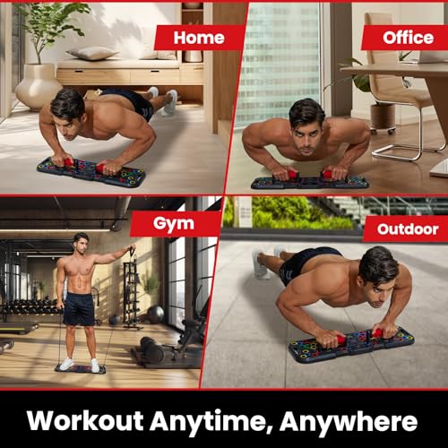 Push Up Board with Smart Count, Multi-Function 60 in 1 Push Up Bar (Foldable & Portable), Push up Handles for Floor, Professional Home Workout Equipment, Strength Training Equipment for Men & Women
