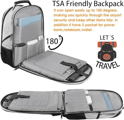 LTINVECK Extra Large 50L Travel Laptop Backpack, Computer bag Backbag, TSA Friendly Durable Big RFID Heavy Duty Business Tech Backpack Fits 17 Inch Laptops for Men Women, Grey - color: Full Grey