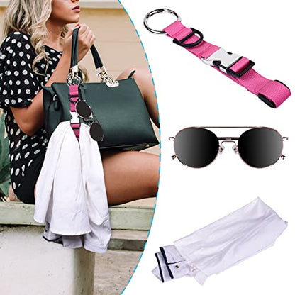 Wisdompro Jacket Gripper Strap, Add a Bag Luggage Straps Baggage Suitcase Belts Travel Accessories with Hook and D-Ring - Make Your Hands Free, Easy to Carry Your Extra Bags - Hot Pink - color: Hot Pink