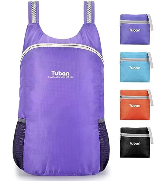 Ultra Lightweight Packable Water Resistant Backpack for Travel Camping Outdoor Hiking Daypack - color: Purple