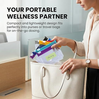 Reusable Pill Pouches for Travel: Color Coded Self Sealing Medicine Bags - Waterproof EVA Pill Pockets for Storage (3 Set)