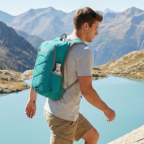 G4Free 20L Hiking Backpack Lightweight Daypack with Phone Pocket Small Packable Foldable Hiking Bag for Women Men, Peacock Blue - color: Peacock Blue