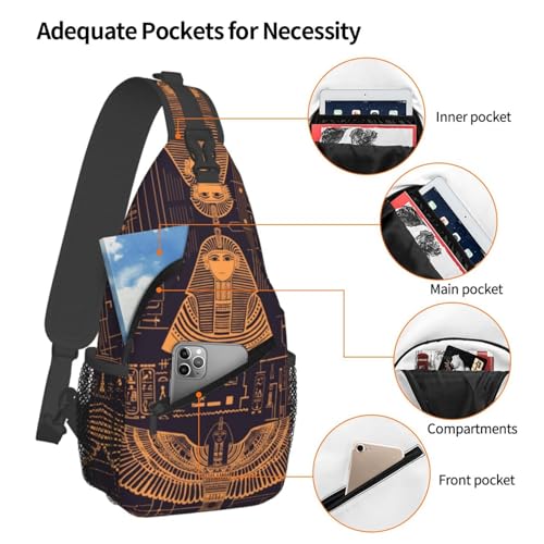 Ancient Egyptian Civilization Outdoor Crossbody Shoulder Bag For Unisex Young Adult Hiking Bicycling - color: 14
