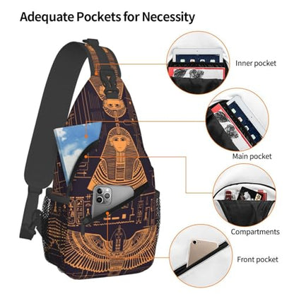 Ancient Egyptian Civilization Outdoor Crossbody Shoulder Bag For Unisex Young Adult Hiking Bicycling - color: 14